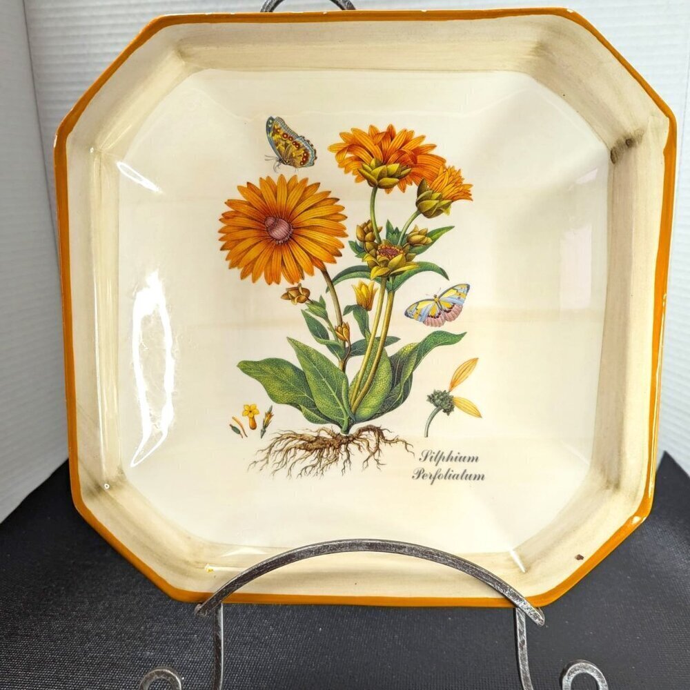 Due Torri Italy Ceramic Serving Plate Platter Rectangular 11" Vintage Ceramics